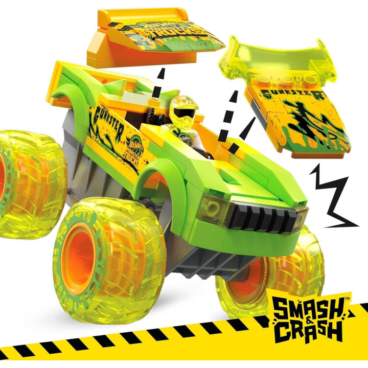 Hot Wheels Klocki konstrukcyjne Mega Bloks Gunkster Monster Truck 69 elementów