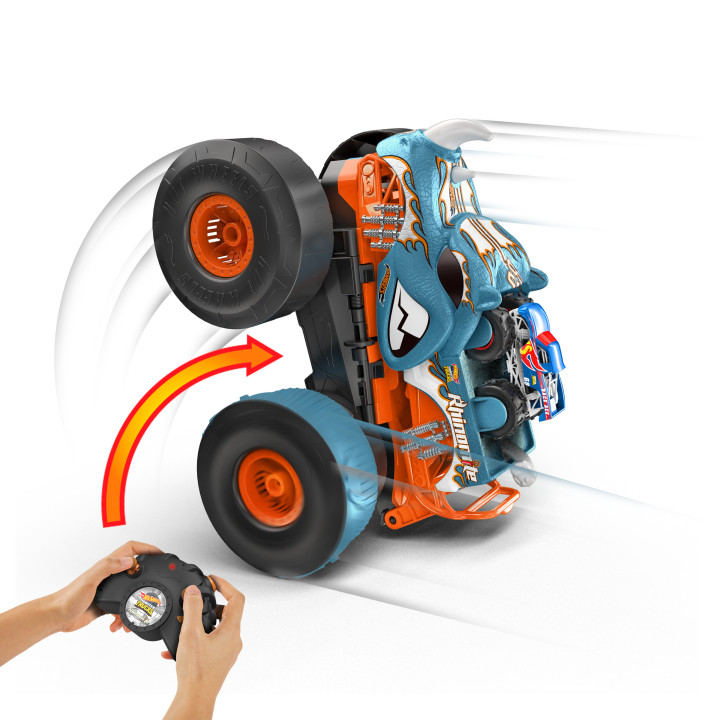 Hot Wheels Monster Trucks T R/C Rhinomite Mega Transformacja Pojazd zdalnie sterowany 1:12 HPK27 Mattel