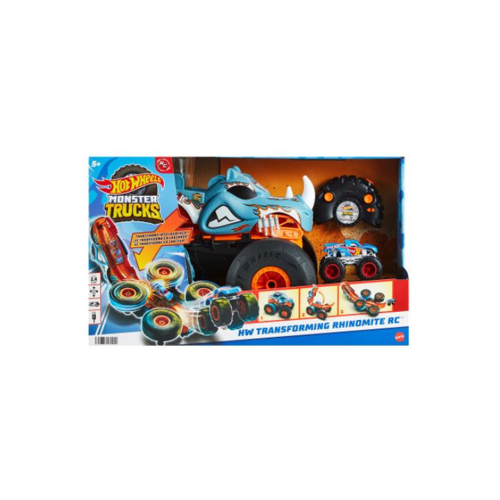 Hot Wheels Monster Trucks T R/C Rhinomite Mega Transformacja Pojazd zdalnie sterowany 1:12 HPK27 Mattel