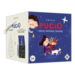 Nasza Księgarnia Puzzle 22 el. Pucio i Misia ubierają choinkę