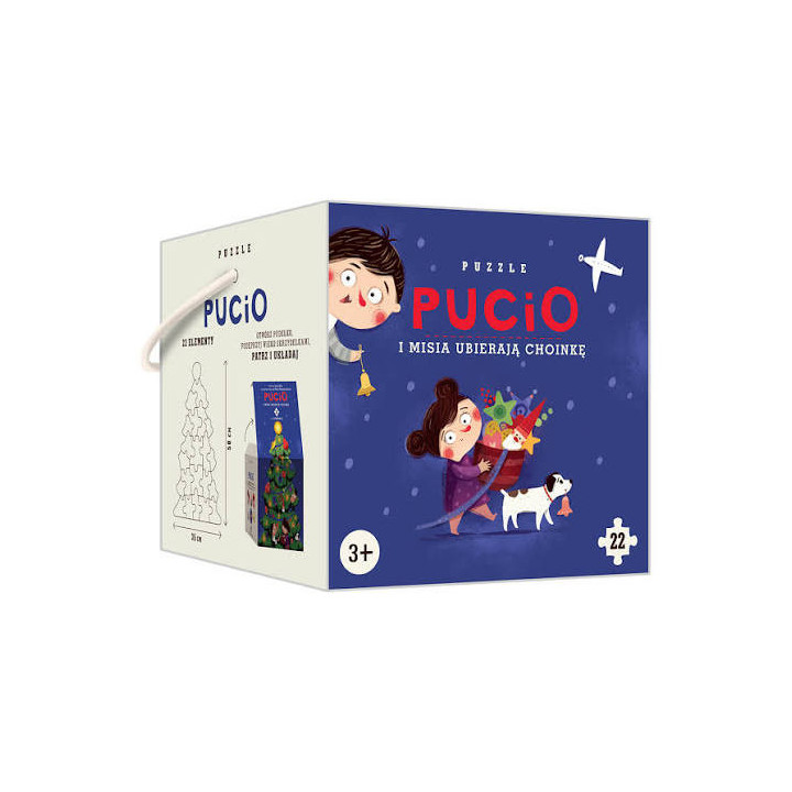 Nasza Księgarnia Puzzle 22 el. Pucio i Misia ubierają choinkę