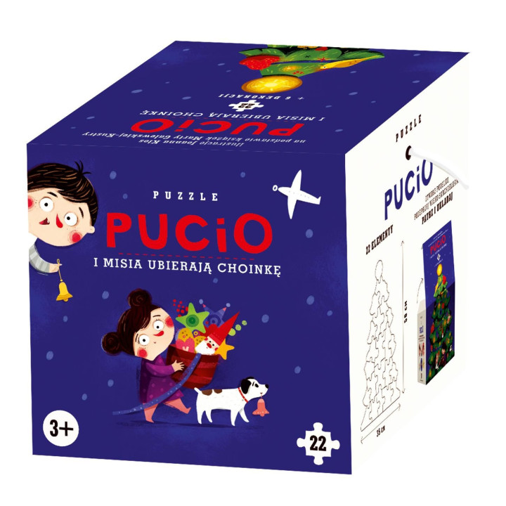 Nasza Księgarnia Puzzle 22 el. Pucio i Misia ubierają choinkę