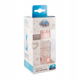 Canpol Babies Butelka EasyStart 120 ml NEWBORN BABY 35/216 różowe kwiatuszki