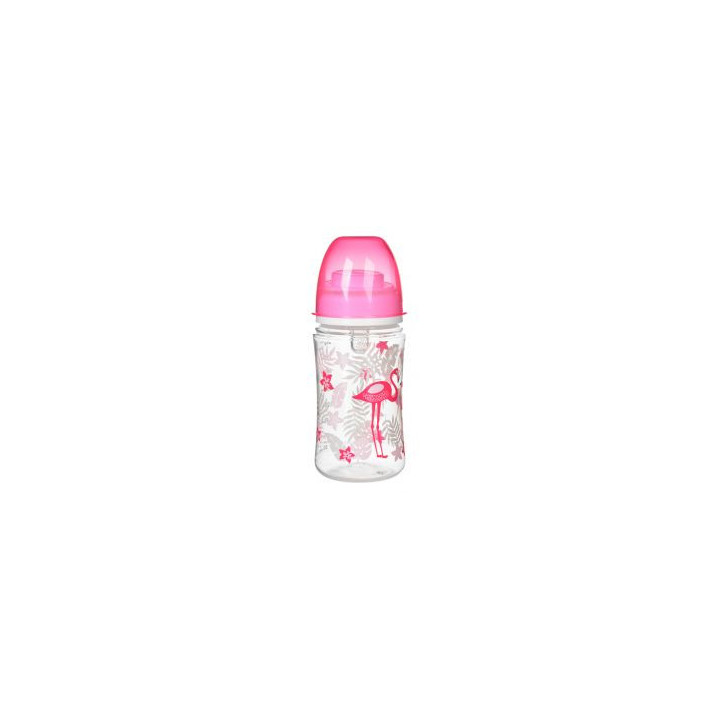 Canpol Babies butelka szerokootworowa antykolkowa EasyStart Flaming 240 ml JUNGLE 35/227 koralowa