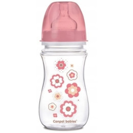 Canpol Babies Butelka EasyStart 240 ml NEWBORN BABY 35/217 różowe kwiatuszki