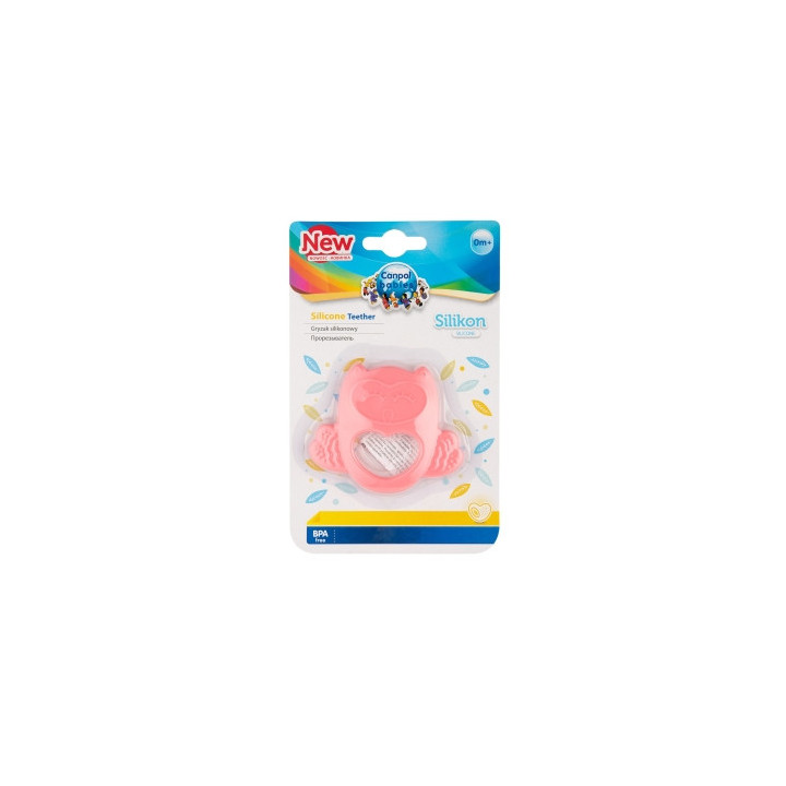 Canpol babies silikonowy gryzak dla niemowląt SOWA turkus/róz 51/003