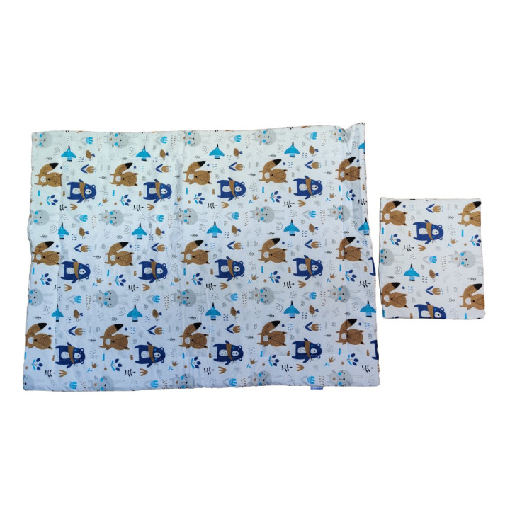 CANPOL CIEPŁY KOCYK DWUSTRONNY VELVET SZARY 70x93cm PODUSZKA 33x27cm 84/352
