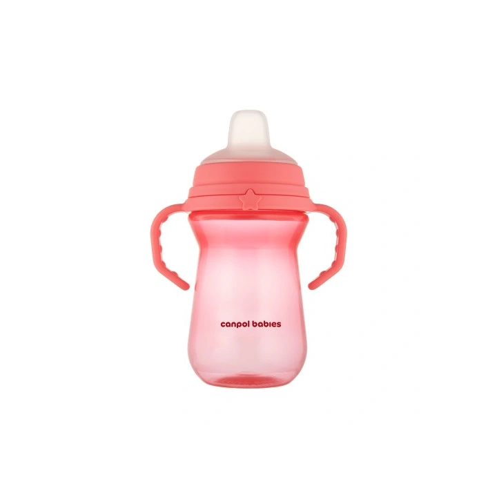 CANPOL BABIES Kubek niekapek z miękkim ustnikiem FirstCup 250ml, różowy 56/615