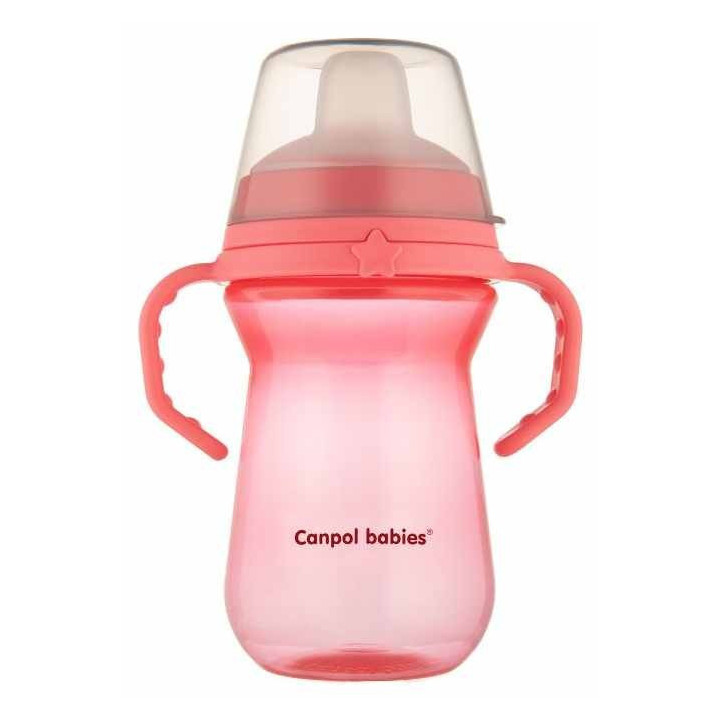 CANPOL BABIES Kubek niekapek z miękkim ustnikiem FirstCup 250ml, różowy 56/615