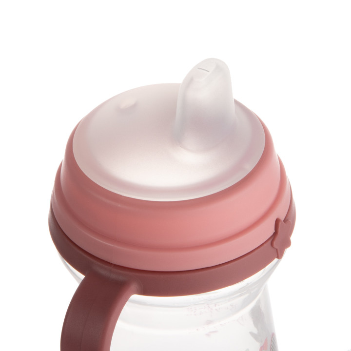 Canpol babies Kubek niekapek z silikonowym ustnikiem Bonjour Paris 250ml Różowy 56/613