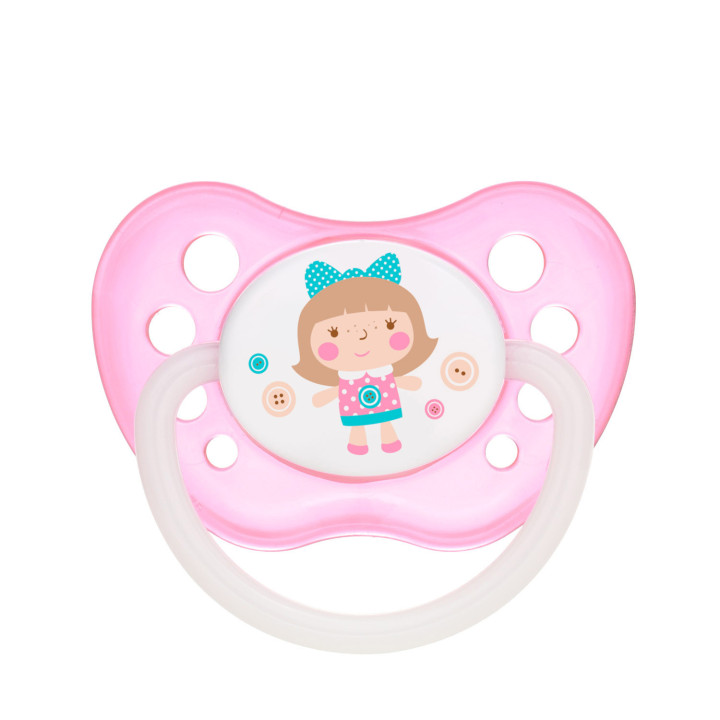 Canpol babies smoczek uspokajający 18+m kształt anatomiczny silikonowy 23/258 Toys RÓŻ/świecący w ciemności