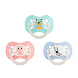 CANPOL BABIES SMOCZEK 22/595 USPOKAJAJĄCY SILIKON 0-6M kształt OKRĄGŁY ANIMALS miks wzoró