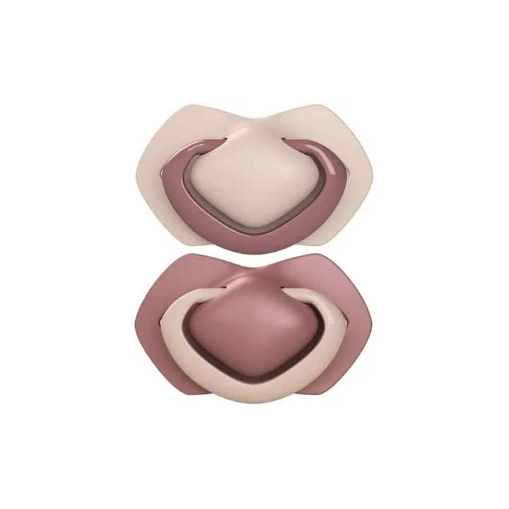 CANPOL BABIES Smoczki silikonowe symetryczne 18+ m PURE COLOR  różowe 2 sztuki 22/657