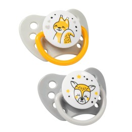 BABYONO Smoczek anatomiczny silikonowy 3-6 m żółty NATURAL NURSING 1226/02 2szt.