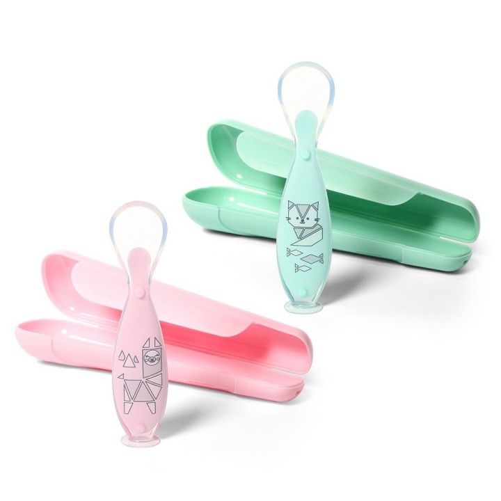 BABYONO Łyżeczka z przyssawką w etui 1461/01