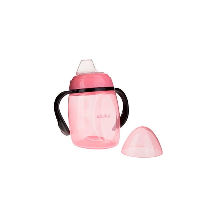 AKUKU Kubek niekapek z miękkim ustnikiem różowy 280 ml 0429