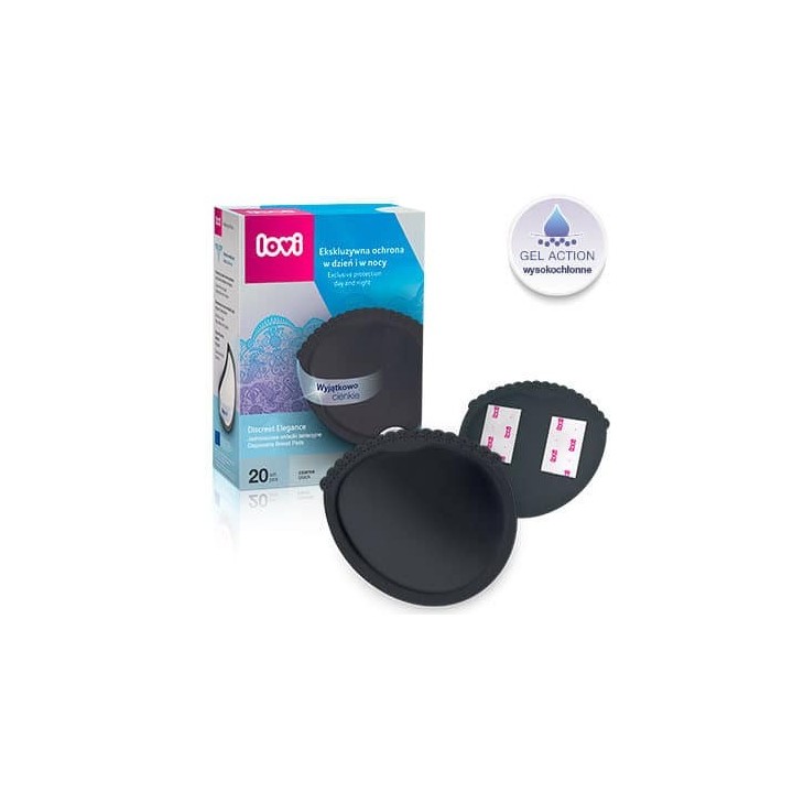 LOVI Wkładki laktacyjne Discreet Elegance czarne 20 sztuk 19/611