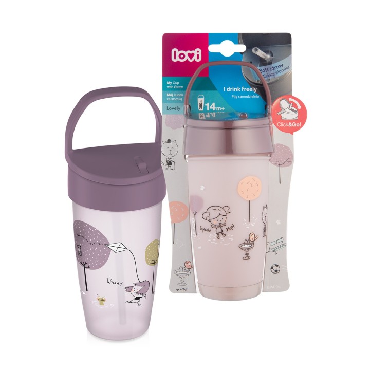 LOVI Kubek ze słomką ACTIVE LOVELY girl 350ml 14m+ 35/355