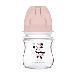 CANPOL BABIES Butelka 120ml szeroka, antykolkowa PP EasyStart Exotic Animals pink