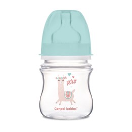 CANPOL BABIES Butelka 120ml szeroka, antykolkowa PP EasyStart Exotic Animals green