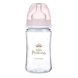 CANPOL BABIES Butelka szeroka antykolkowa 240ml PP EasyStart ROYAL BABY róż 35/234