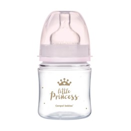 CANPOL BABIES Butelka szeroka antykolkowa 120ml PP EasyStart ROYAL BABY róż 35/233