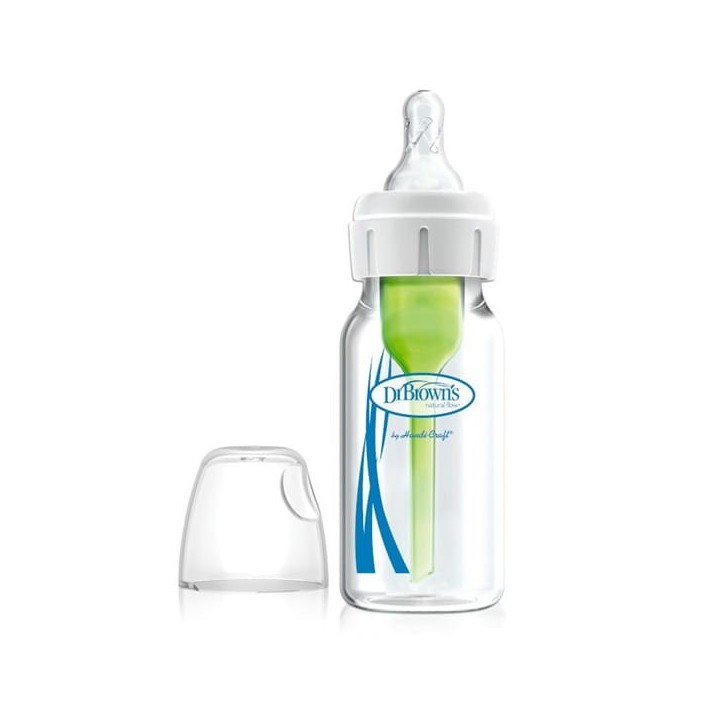 Dr Brown's Butelka szklana standard Options+ 120 ml ze smoczkiem poziom 1