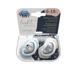 CANPOL BABIES Smoczek uspokajający silikonowy 18 m+ symetryczny BONJOUR PARIS blue 2sztuki
