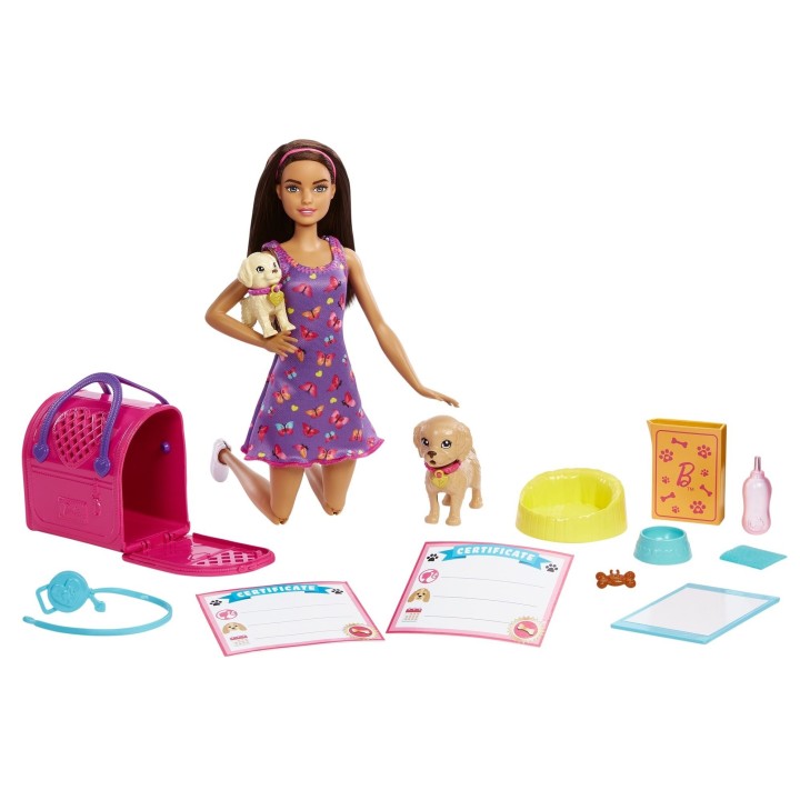 BARBIE HKD86 Adopcja piesków Lalka + akcesoria