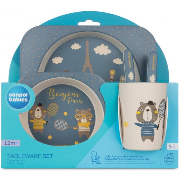 CANPOL BABIES Zestaw Naczyń BONJOUR PARIS 9/227 granat