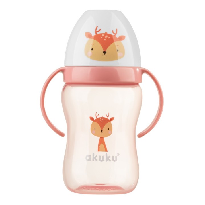 AKUKU Bidon niekapek z miękkim ustnikiem JELONEK 240 ml A0221