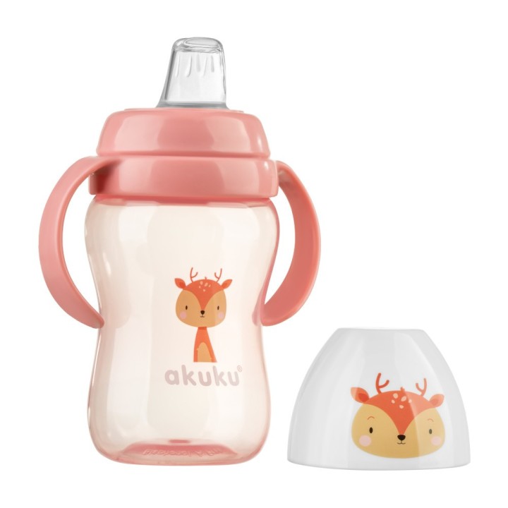 AKUKU Bidon niekapek z miękkim ustnikiem JELONEK 240 ml A0221