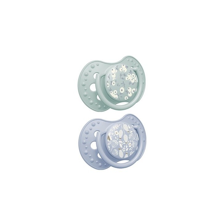 LOVI Smoczek uspokajający silikonowy BLOSSOM blue 22/922 boy 3-6m