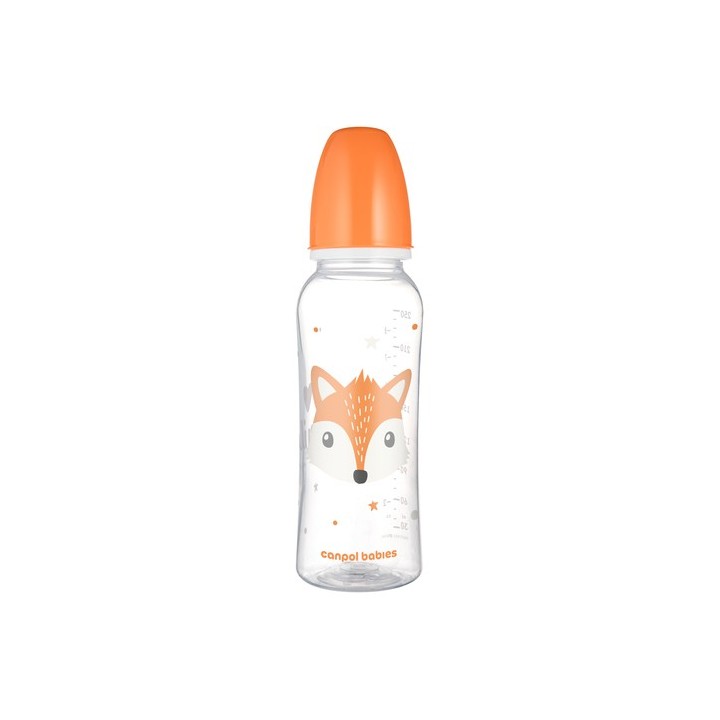 CANPOL BABIES But.250ml wąska CUTE ANIMALS 11/841 orange