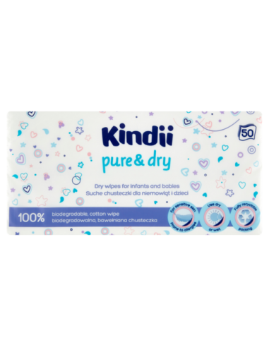 KINDII Chusteczki suche Pure&Dry 50szt.