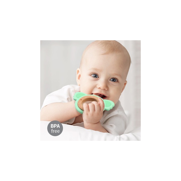 BABYONO 1076/01 Gryzak drewniany silikonowy Koala