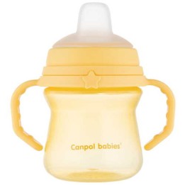 CANPOL BABIES Kubek z silikonowym ustnikiem FirstCup 150ml 56/614 yellow