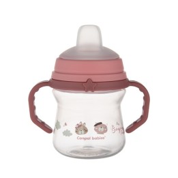 CANPOL BABIES Kubek z silikonowym ustnikiem FirstCup 150ml BONJOUR PARIS 56/612 pink