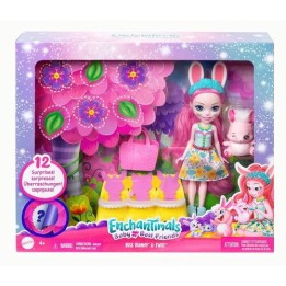 ENCHANTIMALS Laleczka z przyjacielem KRÓLICZKIEM + 12 NIESPODZIANEK HLK83