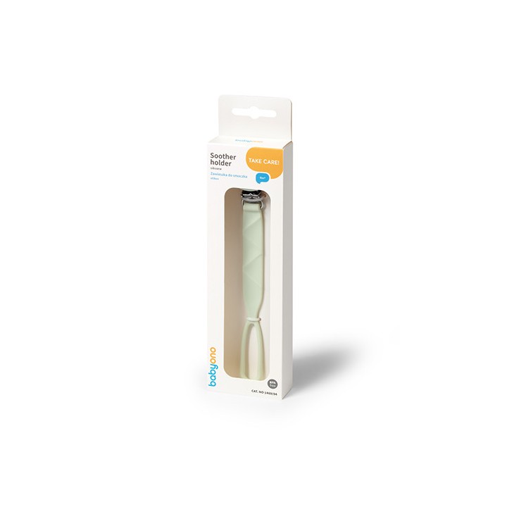 BABYONO 1469/04 Silikonowa zawieszka do smoczka zielona