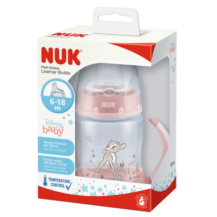 NUK Butelka, kubek niekapek z uchwytami i czujnikiem ciepła 150ml DISNEY