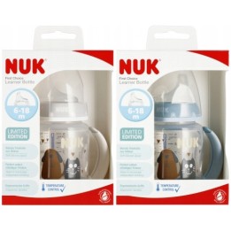 NUK Butelka First Choice+ Learner Botlle, ustnik niekapek, rozm. M (6-18 mies.), 150 ml, Limitowana edycja kot&pies
