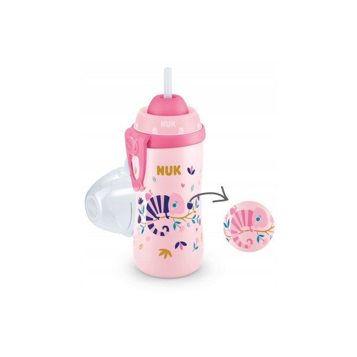 NUK butelka bidon FLEXI CUP, KAMELEON, 12m+, 300ml