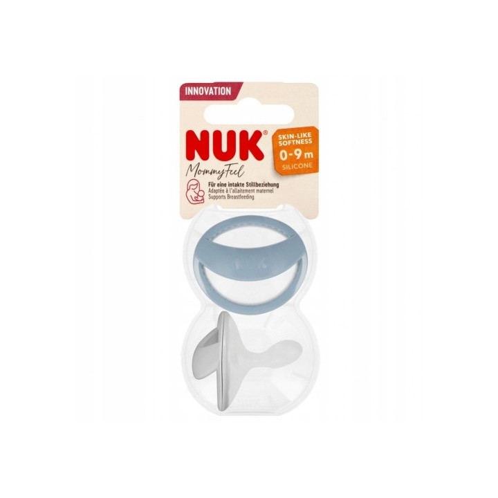 NUK Smoczek uspokajający silikonowy, rozmiar 0-9 m, MOMMY FEEL, zestaw 2 sztuk