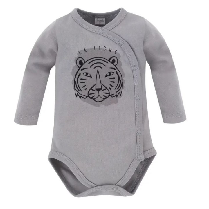 PINOKIO Body Rozpinane Długi rękaw LE TIGRE szary