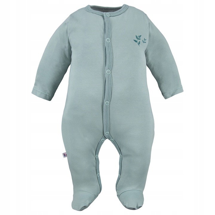 EEVI Pajac dziecięcy zielony z motywem listków