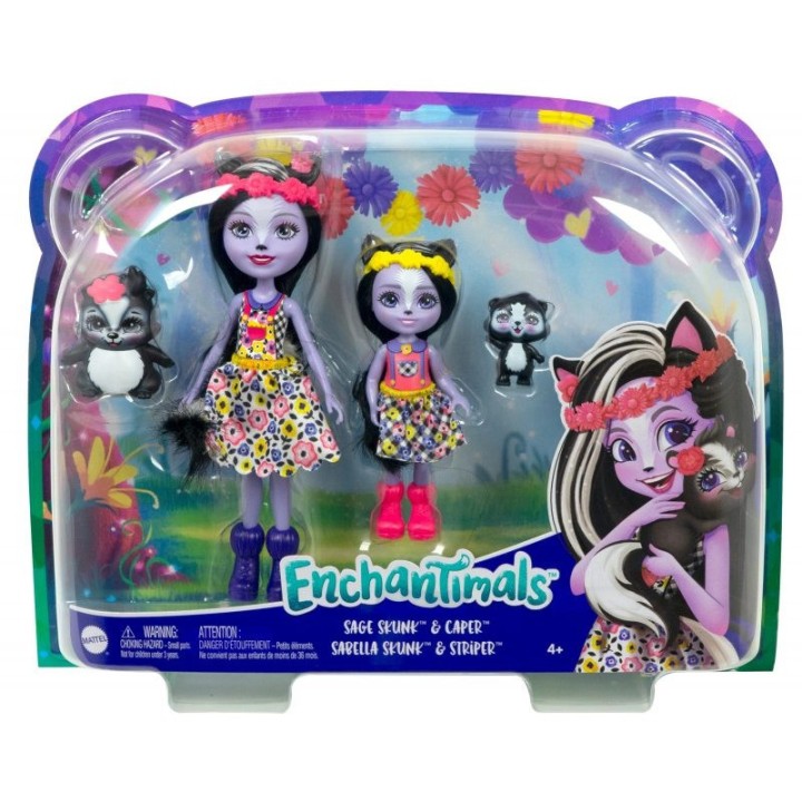 ENCHANTIMALS Lalka SIOSTRY Sage i Sabella + ZWIERZĄTKA, SZOPY HCF79