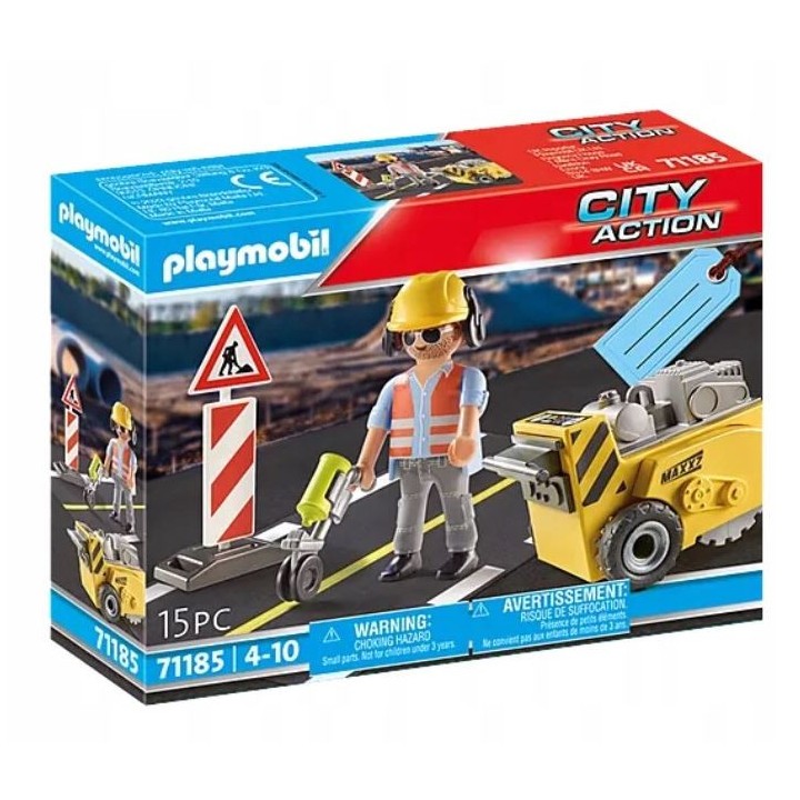 PLAYMOBIL 71185 PRACOWNIK BUDOWLANY Z FREZARKĄ
