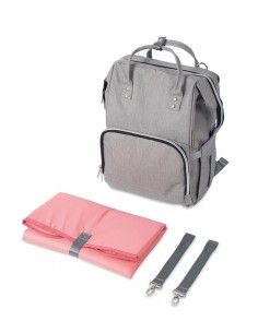 CANPOL BABIES - PLECAK Z FUNKCJĄ PRZYPIĘCIA DO WÓZKA, SZARY, 50/103